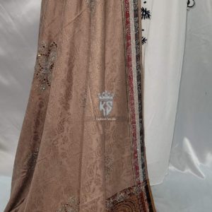 Brown Winter Shawl with Stones