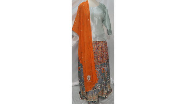 Beautiful Grey Art Silk Lehnga - Image 2