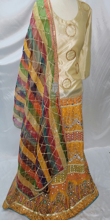 Mustard Lehenga with Golden Shirt
