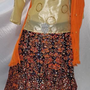Beautiful Design Orange Art Lehenga