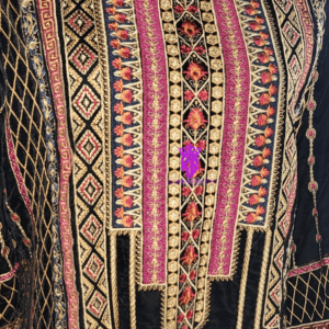 Velvet Black Full Embroidery Suit