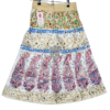 Off White Art Silk Block Printing Girls Lehenga