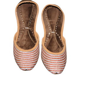 Silver copper stripe Khussa