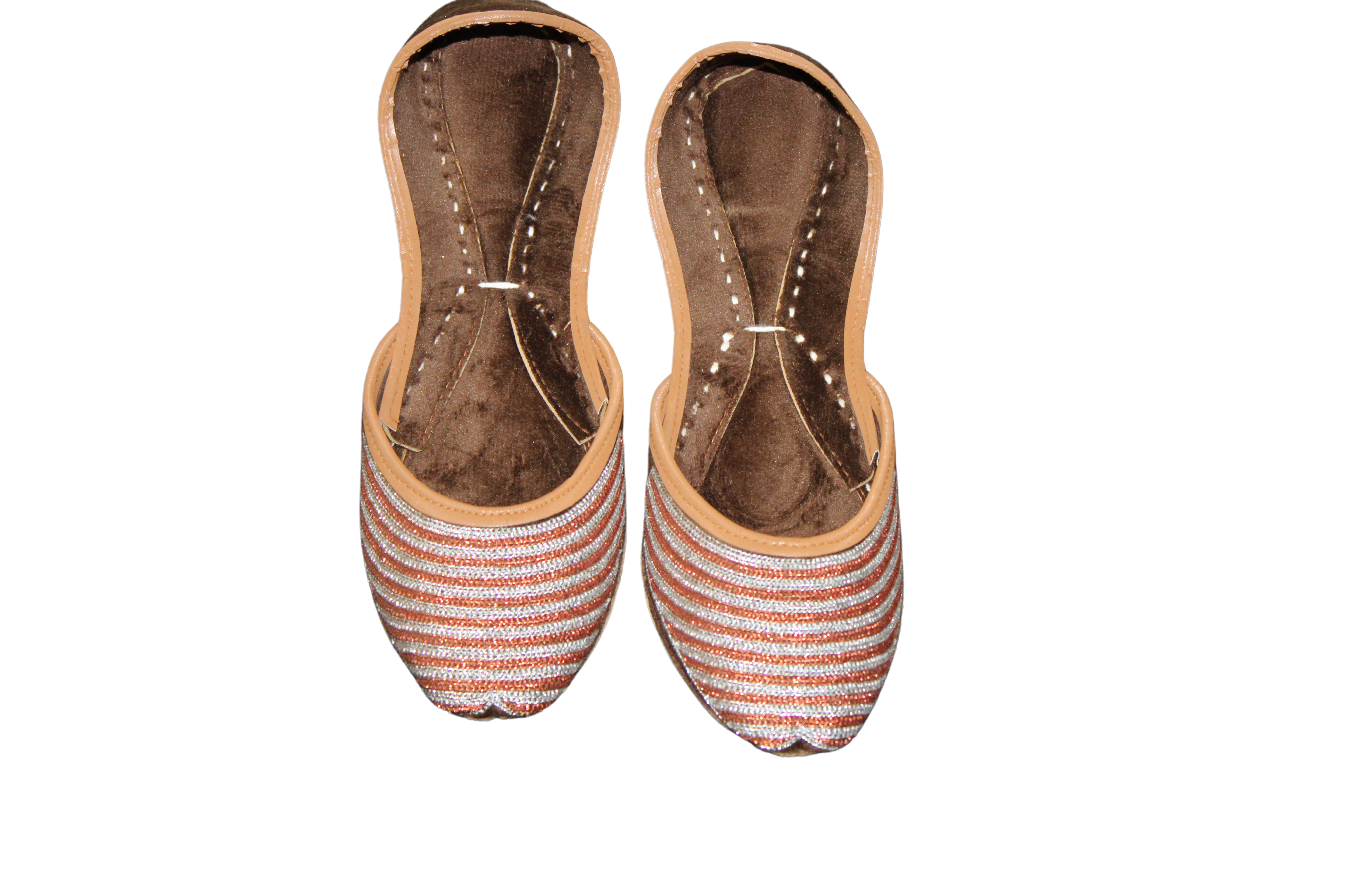 Silver copper stripe Khussa