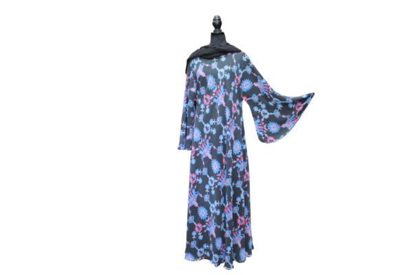 Blue Graphic Reversable Abaya