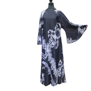 Navy Blue Graphic Reversable Abaya