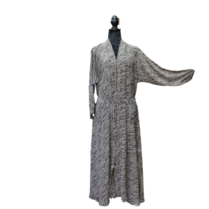 White Graphic Reversable Abaya