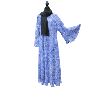 Light Blue Graphic Reversable Abaya