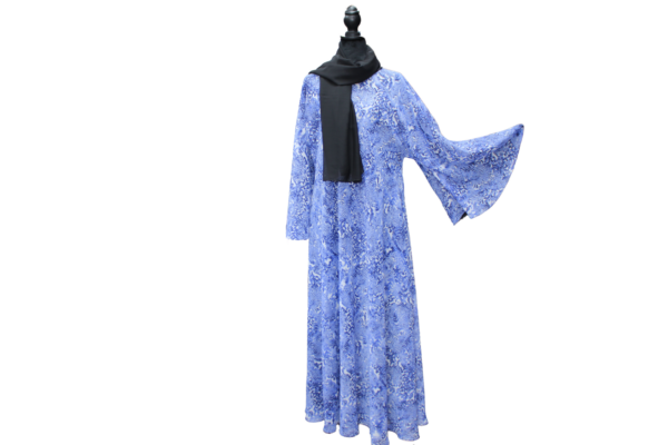 Light Blue Graphic Reversable Abaya