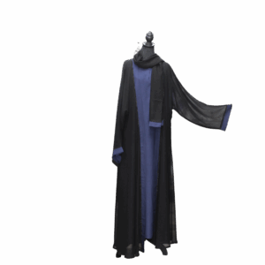 Double Open Plain Abaya Blue