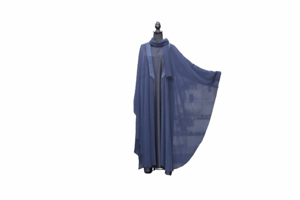 Nida Chiffon Cape Abaya Blue