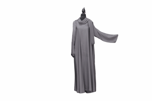 Nida Chiffon Cape Abaya Gray - Image 2