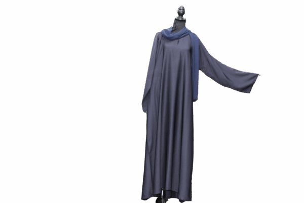 Nida Chiffon Cape Abaya Blue - Image 2