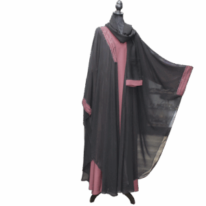 Double Lace Brown Abaya