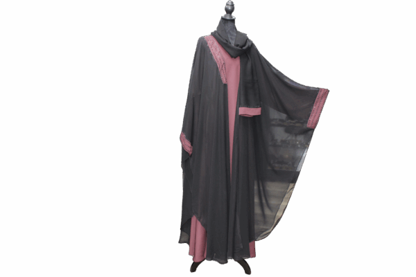 Double Lace Brown Abaya