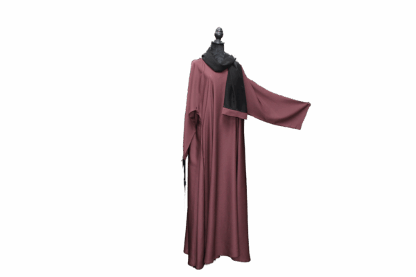 Double Lace Brown Abaya - Image 2
