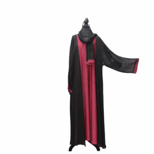 Double Open Plain Abaya Red