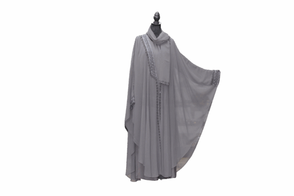 Nida Chiffon Cape Abaya Gray
