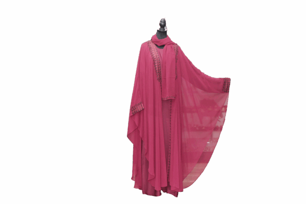 Nida Chiffon Cape Abaya Pink